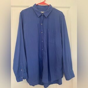 Universal Thread Linen Cobalt Blue Casual Button Down Shirt